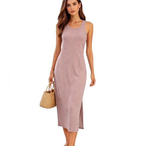 Victoria's Secret Dresses & Skirts - Victoria’s Secret PINK 2XL Sleeveless Purple Contour Ribbed Knit Midi Dress